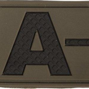 Nášivka gumová 3D: Krevní skupina A NEG [32×43] olivová