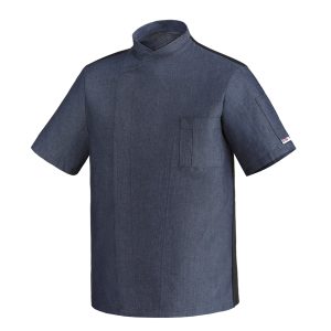 Kuchařský rondon EGOchef OTTAVIO cool vent JEANS (polybavlna) – krátky rukáv XXL