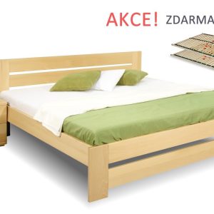 Manželská postel s rošty Berni, 160×200, 180×200, masiv buk