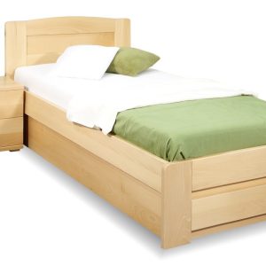 Postel z masivu s úložným prostorem Justina, 90×200, masiv buk