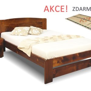Postel s roštem Justina,120×200, 140×200, masiv smrk
