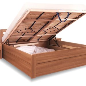 Postel dvoulůžko s úložným prostorem MARIKA-oblá, lamino, čelní výklop