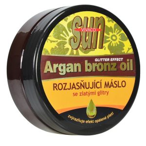 Sun Vital Rozjasňující máslo po opalování s BIO arganovým olejem a zlatými glitry SUN VIVACO 200 ml