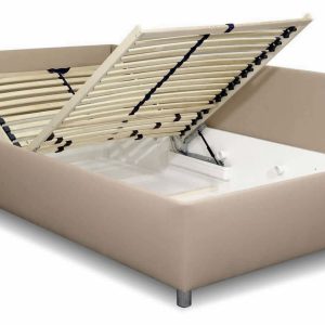 Rohová zvýšená čalouněná postel Ryana, s úložným prostorem, 120×200