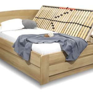 Postel dvoulůžko s úložným prostorem Justina, masiv dub