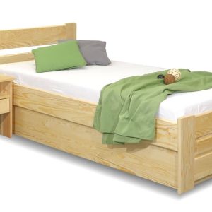 Postel jednolůžko s úložným prostorem Hanka , 90×200, masiv borovice