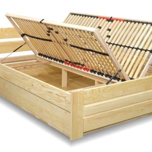 Postel dvoulůžko s úložným prostorem Hanka, masiv borovice