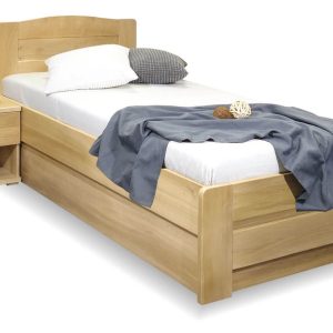 Postel jednolůžko s úložným prostorem Justina, masiv dub