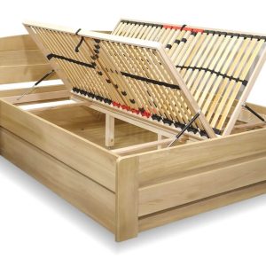 Postel s úložným prostorem Justina, masiv dub, 140×200