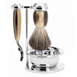 Mühle sada na holení Vivo Horn Brown Mach3 4-dílná