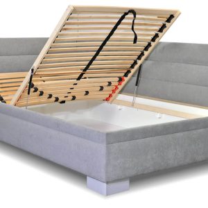 Rohová čalouněná postel Niobe, s úložným prostorem, 90×200 cm