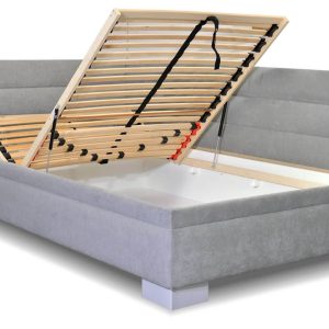 Rohová čalouněná postel Niobe, s úložným prostorem, 120×200 cm