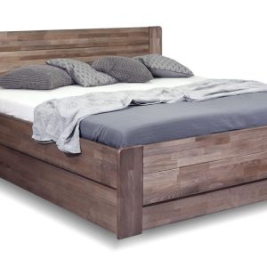 Dřevěná postel dvoulůžko s úložným prostorem ARION 2, masiv buk