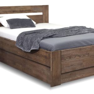 Zvýšená postel s úložným prostorem Trinity, 140×200, masiv dub