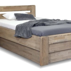 Zvýšená postel s úložným prostorem Primátor, masiv buk, 120×200