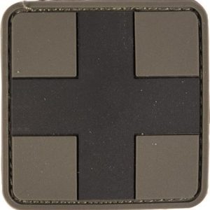 Nášivka gumová 3D: Kříž velký olivová | černá