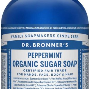 Dr. Bronner’s Tekuté mýdlo na tělo i vlasy Shikakai, Spearmint-Peppermint 355 ml