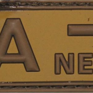 Nášivka gumová 3D: Krevní skupina A NEG [50×25] desert