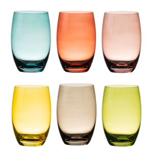 Sklenice Tumbler barevné 460 ml, 6 ks — Optima Glas Lunasol