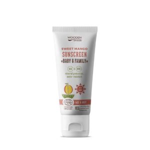 Opalovací tělové mléko Mango Baby & Family SPF50 Wooden Spoon 100ml
