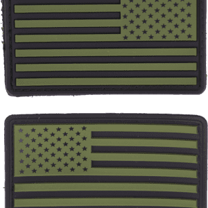 Nášivka gumová 3D: Vlajka USA [sada] olivová | černá
