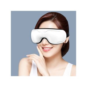 Přenosný, chytrý masážní přístroj na oči s funkcí bluetooth, s funkcí zahřívání a hudbou, bílý