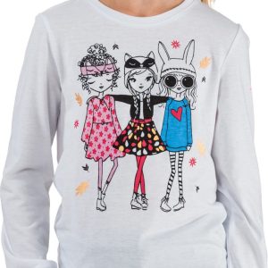 SAM 73 Dívčí triko s dlouhým rukávem CAMILLA Bílá 116