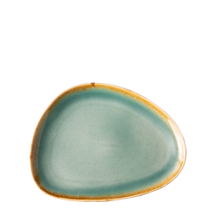 Talíř Triangle Sand tyrkysový 25,5 x 19,7 cm – Gaya