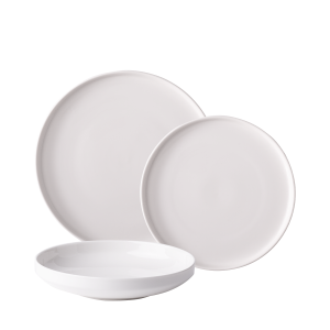 Sada bílých talířů U-Coupe 12 ks – Flow Lunasol