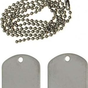 ID známka US (Dog Tag) – plechy + řetízky stříbrná