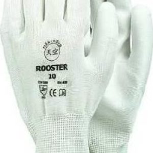Rukavice povrstvené T-K Rooster, 12 párů, bílá Rozměr: 7