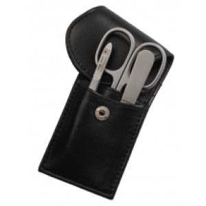 Hans Kniebes 715-0902 Nappa manikúra v koženém pouzdře 3-dílná