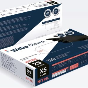 Rukavice nitrilové WeDo, 100 ks, černé, nepudrované Rozměr: M