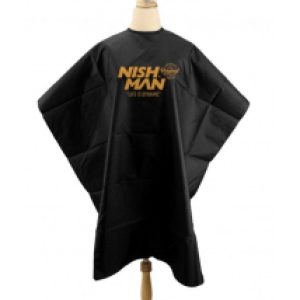 Nishman Barber Cape 02 černá barber pláštěnka na háček