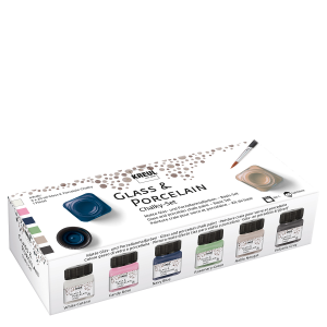 Křídové barvy na porcelán a sklo sada 6 ks – KREUL