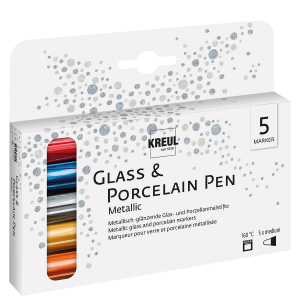 Metalické fixy na porcelán a sklo sada 5 ks – KREUL