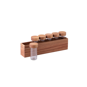 Kořenky ve stojanu set 7 ks Akát 32,9 x 6 x 11,6 cm – FLOW Wooden