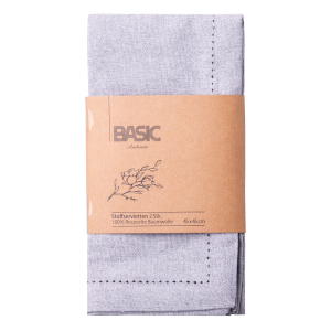 Světle šedé bavlněné ubrusy 45 x 45 cm 2 ks – Basic Ambiente