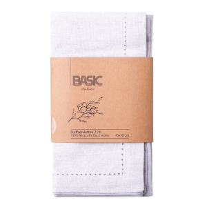 Šedé bavlněné ubrusy 45 x 45 cm 2 ks – Basic Ambiente