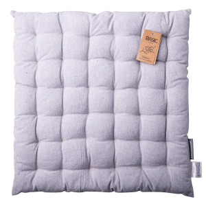 Světle šedý bavlněný polštářek na židli 40 x 40 x 4 cm – Basic Ambiente