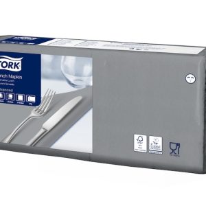 477205 Tork šedý ubrousek-oběd, 33x33cm, 2vrstvy, 1/4, 200ks