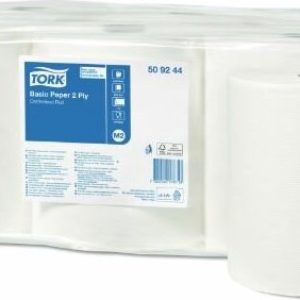 509244 Tork Basic utěrka, 2 vrstvy, 1 x 6 rolí, bílá, M2