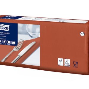 477216 Tork terakota ubrousek – oběd, 33 x 33 cm, 2 vrstvy, 1/4, 200 ks