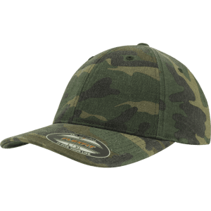 Brandit Čepice Baseball Cap Flexfit Garment Washed Camo woodland L/XL
