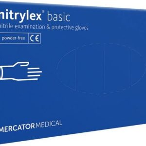 Jednorázové nitrilové rukavice Mercator Medical Nitrylex Basic modré 100 ks Rozměr: L
