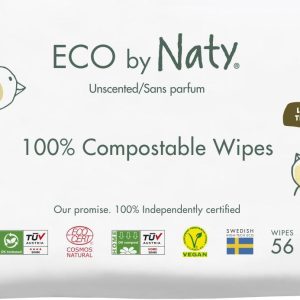 Eco by Naty Vlhčené ubrousky bez vůně pro citlivou pokožku 56 ks