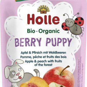 Holle Berry Puppy Bio ovocné pyré jablko, broskev a lesní plody 100 g