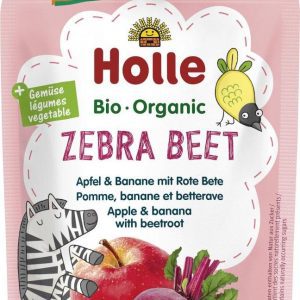 Holle Zebra Beet Bio ovocné pyré jablko, banán a červená řepa 100 g