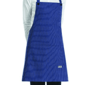 Kuchařská zástěra EGOchef DÁMSKÁ – Modré jemné bílé pásy 70×70 cm