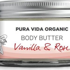 Pura Vida Organic CBD Tělové máslo, vanilka a růže, 1000 mg 50 ml
